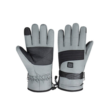 Gants chauffants gris avec doigts libres et chauffage USB intégré pour moto et outdoor