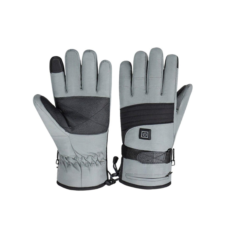 Gants chauffants gris avec doigts libres et chauffage USB intégré pour moto et outdoor