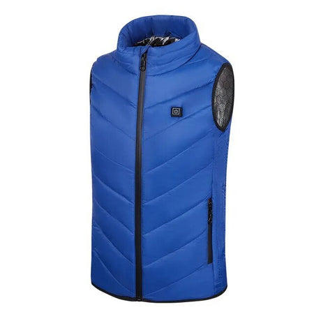 Gilet chauffant bleu pour enfant sans manche avec chauffage USB intégré