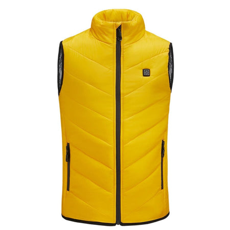 Gilet chauffant jaune pour enfant sans manche visible et sécurisé avec chauffage USB