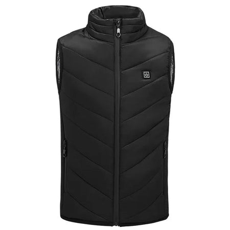 Gilet chauffant noir pour enfant sans manche avec chauffage USB intégré
