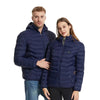 Veste chauffante bleue marine portée homme et femme
