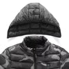 Veste chauffante camo gris détail capuche